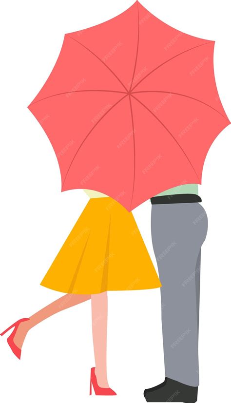 Premium Vector A Couple Under An Umbrella