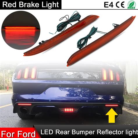 Reflector De Parachoques Trasero LED Para Ford Mustang Luz Roja De