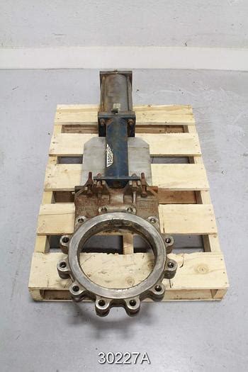 Used Fabri Air Operated V Port Knife Gate Valve Stainless Steel