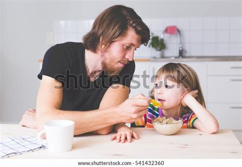 Young Father Alone Kid Elementary School Stock Photo 541432360