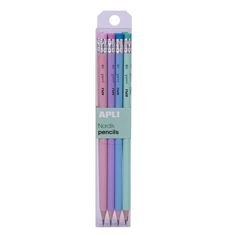 Crayons Papier Hb Embout Gomme Apli Nordik Collection Pastel Chez