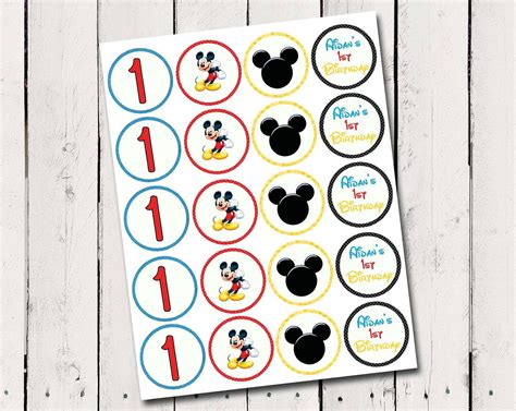 Free Printable Mickey Mouse Cupcake Toppers Mickey Mouse Cupcake