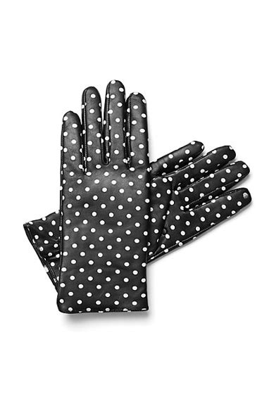 Polka Dot Printed Leather Gloves Leather Gloves Polka Dot Gloves