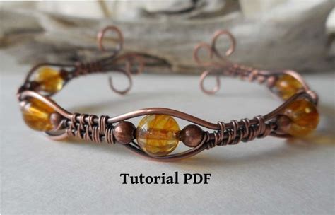 Copper Wire Wrapped Bracelet Cuff Tutorial Pdf Wire Wrapped Bracelet