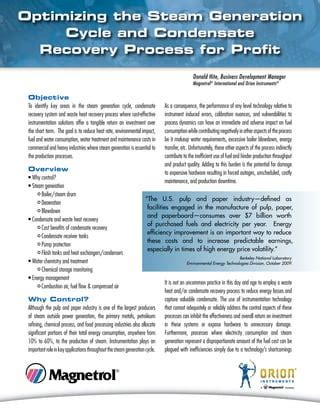 Optimizing The Steam Generation Cycle And Condensate Recovery Process PDF