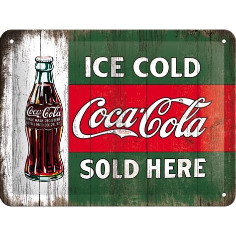 A U S Onlineshop Metal Sign Coca Cola Ice Cold Sold Here X