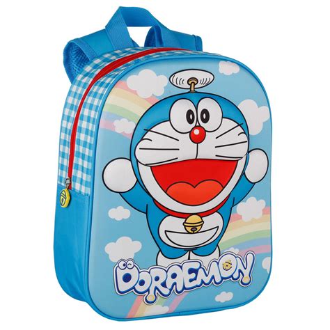 Mochila 3D Pré Escolar luzes Doraemon 32 cm Brinquedos e Artigos