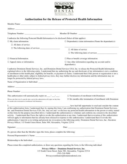 Dental Records Release Form Template