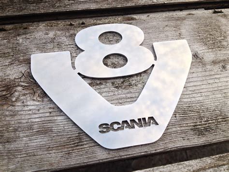 Stainless Steel Scania V8 Logo 12 Cm Truck Accessoires