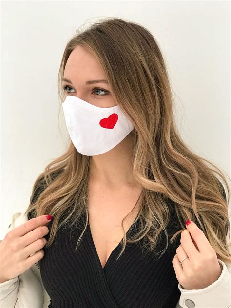 Red Lips Mask Embroidered Face Mask Lips Sexy Mask Youth Face Etsy