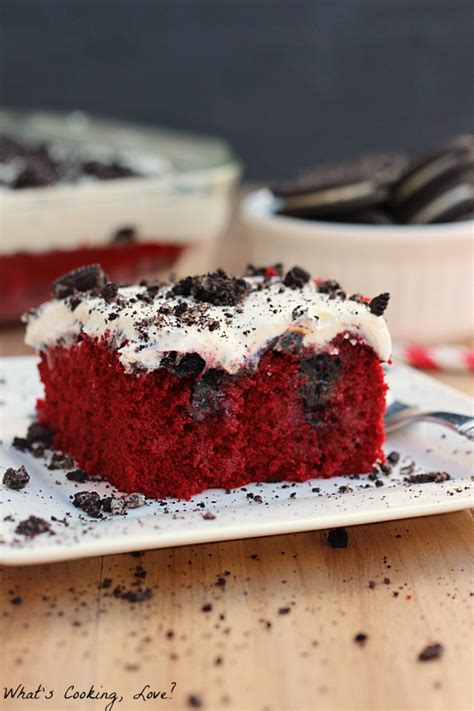 Red Velvet Oreo Poke Cake Whats Cooking Love