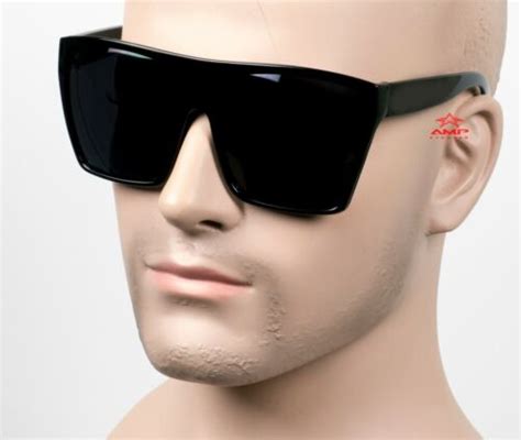 Large Square Sunglasses Super Dark Og Loc Style Gangster Black Glossy