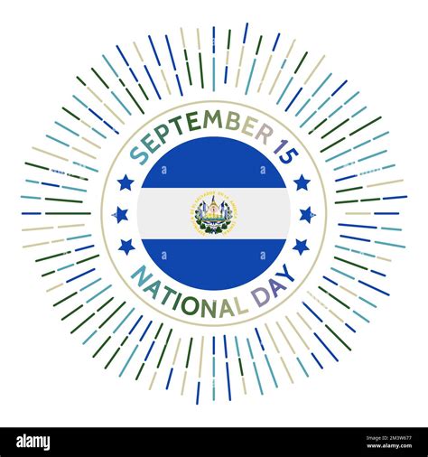 Republic Of El Salvador National Day Badge Independence From Spain In