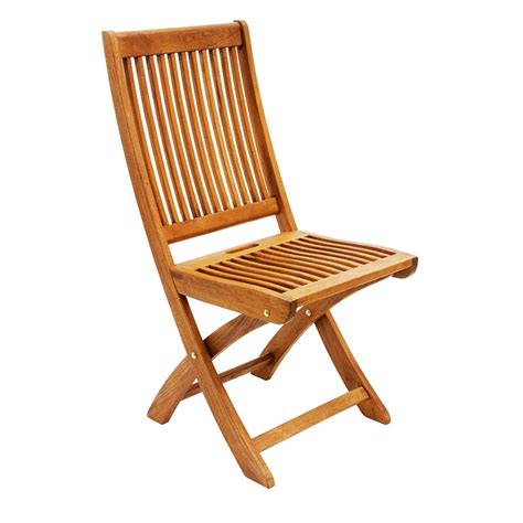 Achla Eucalyptus Wood Folding Patio Dining Chair