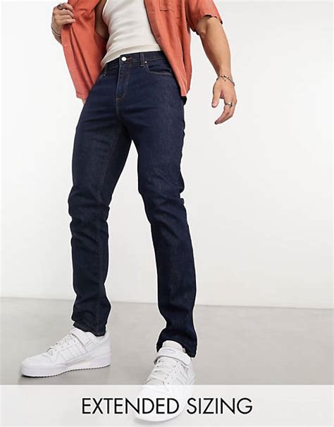 Asos Design Stretch Slim Jeans In Indigo Asos