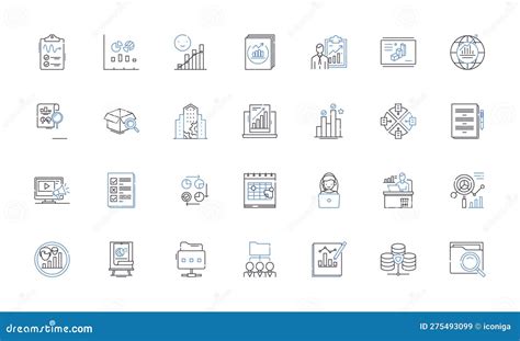 Information Organizing System Line Icons Collection Sorting