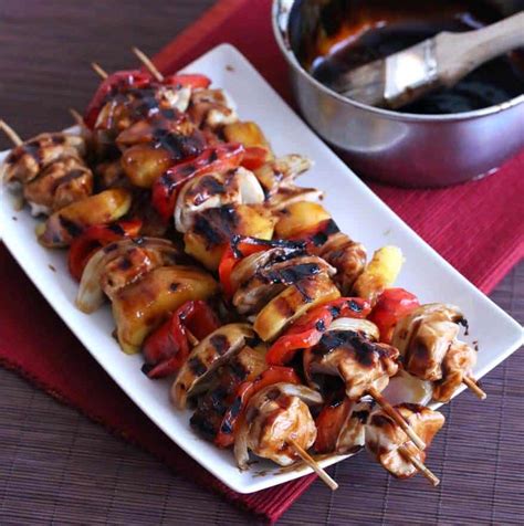 Teriyaki Pineapple Chicken Kabobs The Daring Gourmet