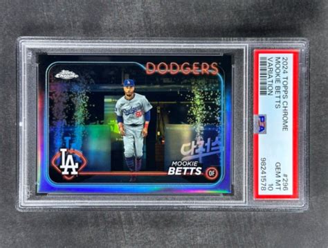 Topps Chrome Mookie Betts Image Variation Sp Dodgers Psa