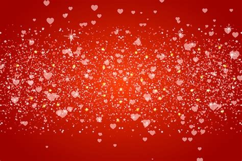 Premium Vector | Red glitter background vector with heart shape