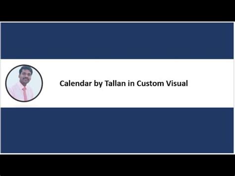 Power BI Calendar By Tallan In Custom Visual YouTube