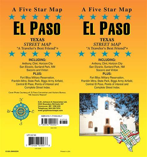 El Paso Texas Street Map Gm Johnson Maps