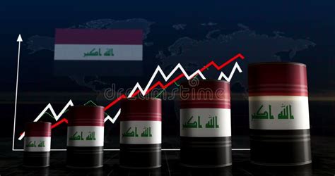 Iraq Oil Crude Petroleum Fuel Barrels On Chart Stock Video Video Of