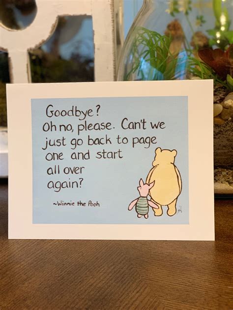 Miss You Winnie The Pooh Goodbye Quote Goodbye Card Starting Etsy