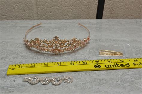 Sweetv Rhinestone Princess Crown Wedding Tiara Party Pageant Hair Rose