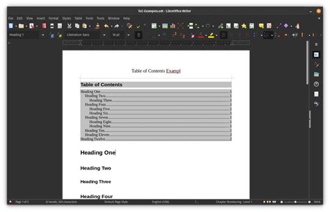 Create Table Of Contents And Figures In Libreoffice