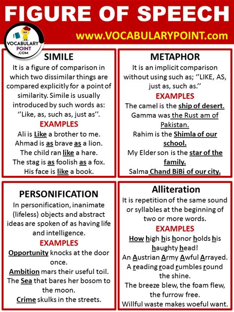 All Figure of Speech With Examples - Vocabulary Point