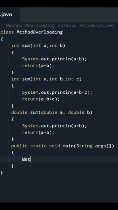 Method Overloading Program In Java Oops Concepts Polymorphism Core Java Code Coding In