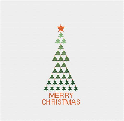 Modern Christmas Tree Cross Stitch Pattern Pdf Instant Download Etsy