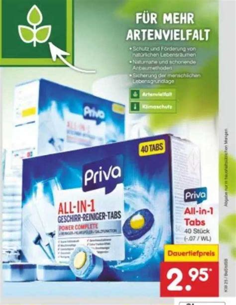 Priva All In Tabs Angebot Bei Netto Marken Discount Prospekte De