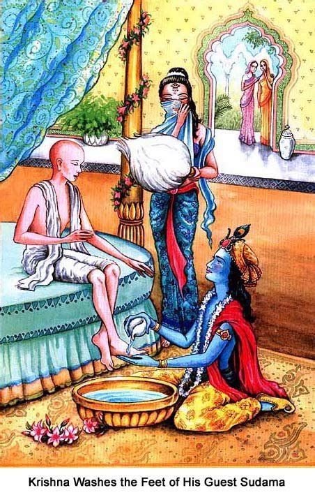 Krishna Washes The Feet Of Sudhama Krishna