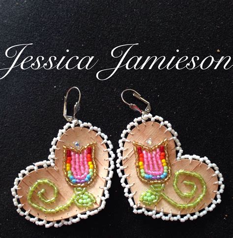 Birchbark Beaded Earrings Hand Beaded Jewelry Beaded Earrings