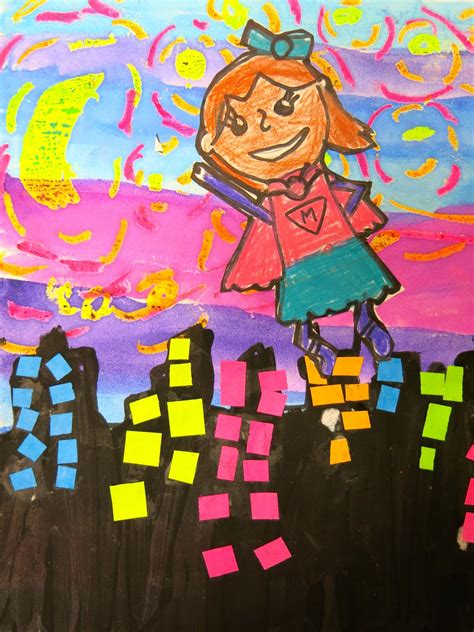 Cassie Stephens In The Art Room Super Hero Selfies In Second Grade