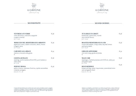 Carta Y Men Actualizados Il Grifone Ristorante Fine Dining En