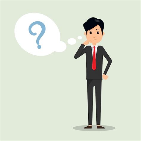 Premium Vector Business Man Thinking With Question Mark In Think Bubble