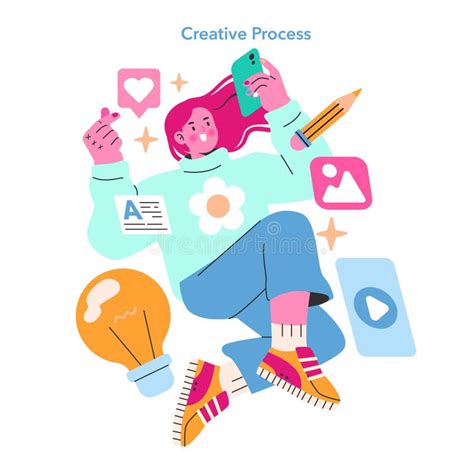 Content Creation Flat Vector Illustration Stock Vector Illustration