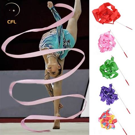 M Colorful Dance Ribbon Gym Rhythmic Art Gymnastic Streamer Twirling