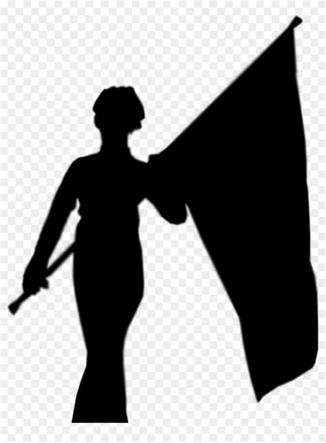 Marching Band Color Guard - Color Guard Flag Silhouette, HD Png ...