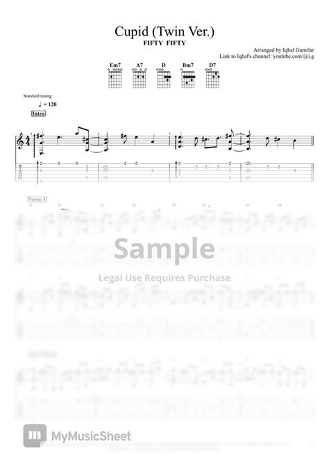 Fifty Fifty Cupid Twin Ver Fingerstyle Guitar Sheets By Iqbal