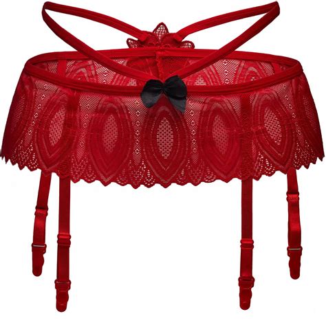 Le Cabaret Lingerie Koronkowy Pas Do Po Czoch Seksowny Czerwony Czarny Ceneo Pl
