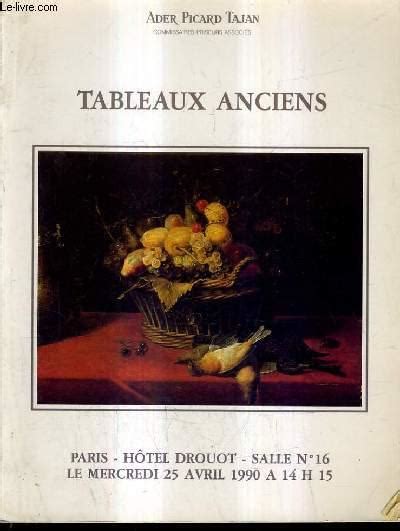 Catalogue De Vente Aux Encheres Tableaux Anciens Paris Hotel Drouot