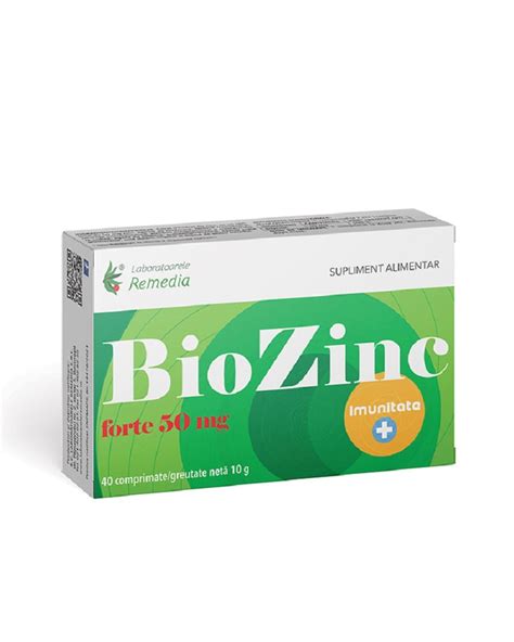 BioZinc Forte 50 Mg 40 Comprimate Laboratoarele Remedia La 17 16Lei