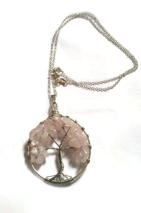 Rose Quartz Tree Of Life Necklace Tree Of Life Necklace Etsy UK