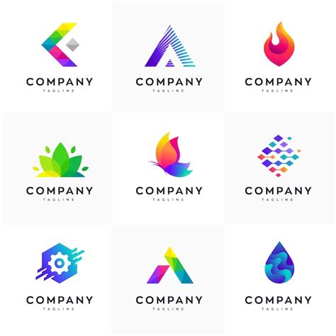 Premium Vector Modern Logo Design Template Set Abstract Logo Set