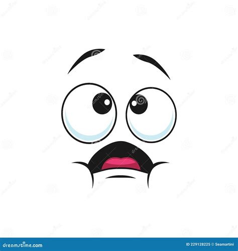 Worried Unsure Amazed Emoticon With Popped Eyes Stock Vector