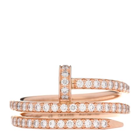 Cartier K Pink Gold Diamond Double Juste Un Clou Paved Ring