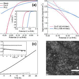Polarization Curves Of Co P Co P Red IrO2 Pt C Blue Pt C Pt C